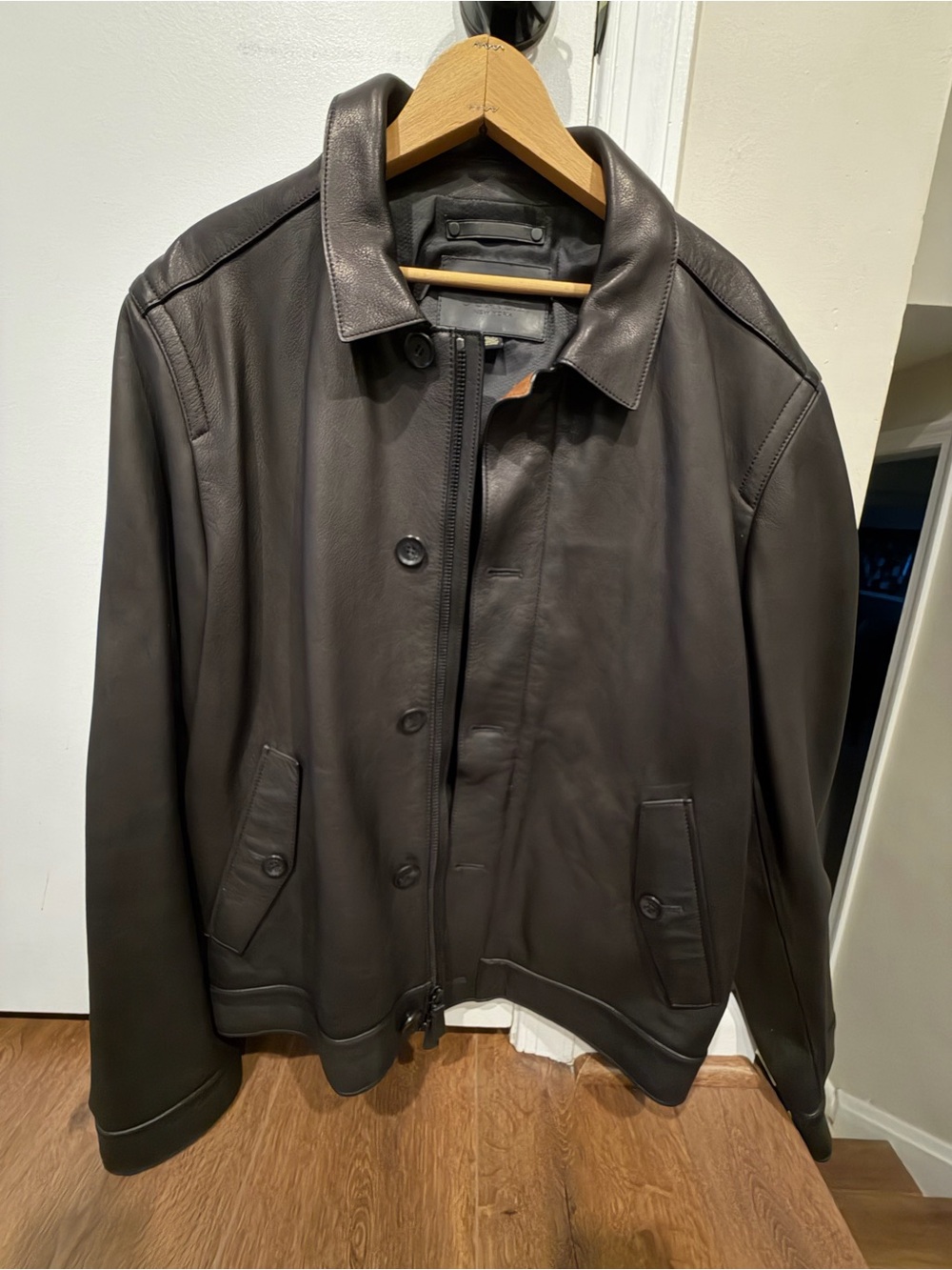 Coach Men’s Brown Leather Jacket — XL